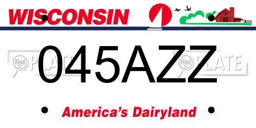 045AZZ Wisconsin License Plate