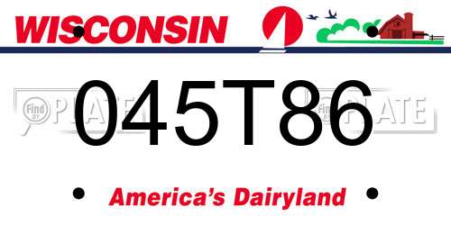 045T86 Wisconsin License Plate