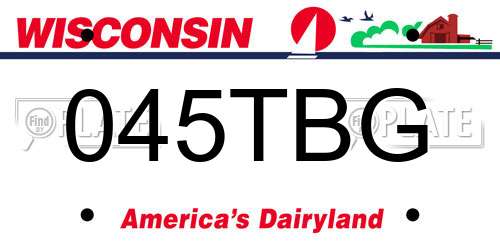 045TBG Wisconsin License Plate
