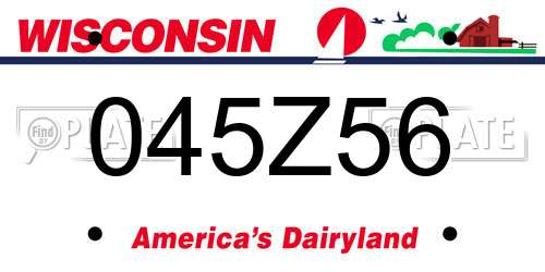 045Z56 Wisconsin License Plate