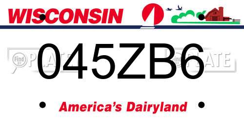 045ZB6 Wisconsin License Plate