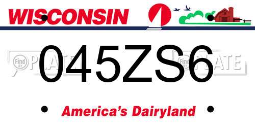 045ZS6 Wisconsin License Plate