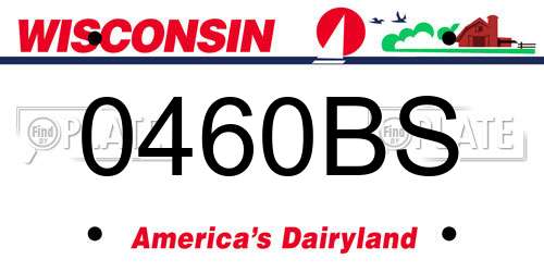 0460BS Wisconsin License Plate
