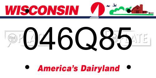 046Q85 Wisconsin License Plate