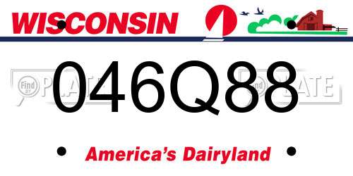 046Q88 Wisconsin License Plate