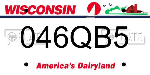 046QB5 Wisconsin License Plate