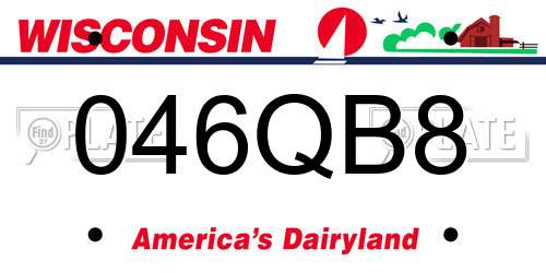 046QB8 Wisconsin License Plate