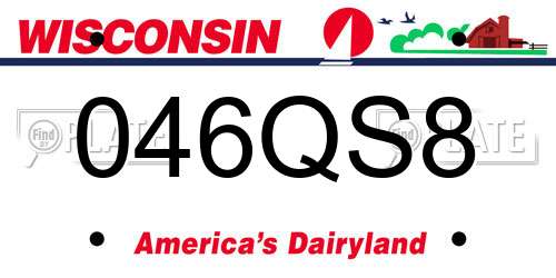 046QS8 Wisconsin License Plate