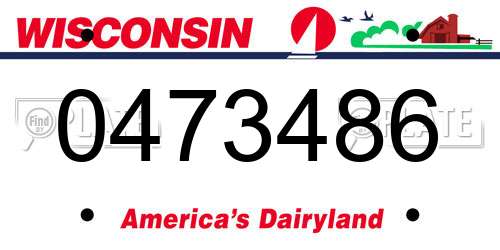 0473486 Wisconsin License Plate