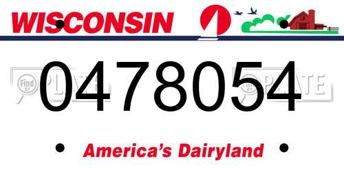 0478054 Wisconsin License Plate