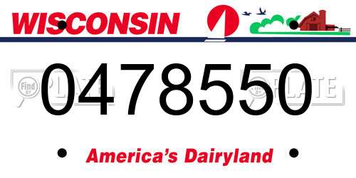 0478550 Wisconsin License Plate