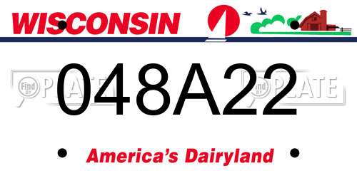 048A22 Wisconsin License Plate