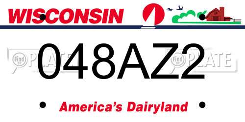 048AZ2 Wisconsin License Plate