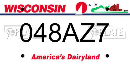048AZ7 Wisconsin License Plate