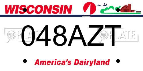 048AZT Wisconsin License Plate
