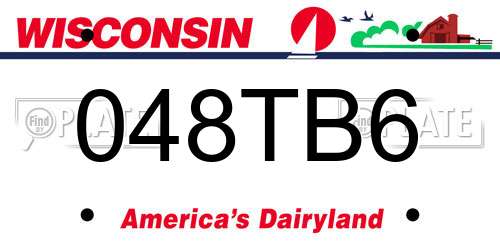 048TB6 Wisconsin License Plate