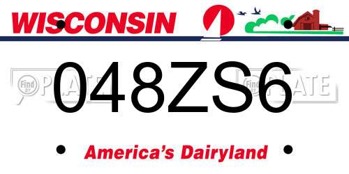 048ZS6 Wisconsin License Plate
