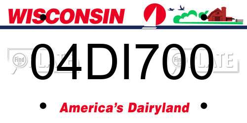 04DI700 Wisconsin License Plate