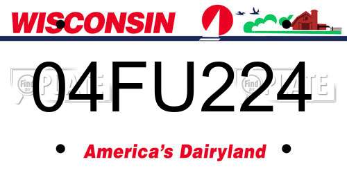 04FU224 Wisconsin License Plate