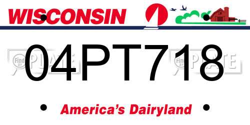 04PT718 Wisconsin License Plate