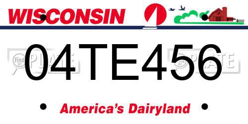 04TE456 Wisconsin License Plate