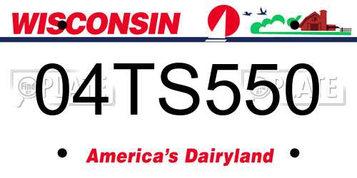 04TS550 Wisconsin License Plate