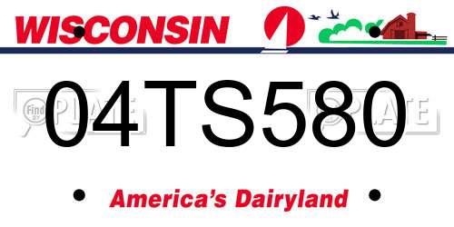 04TS580 Wisconsin License Plate