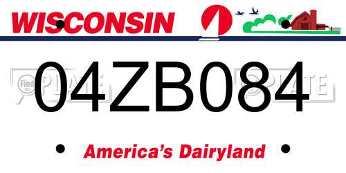 04ZB084 Wisconsin License Plate