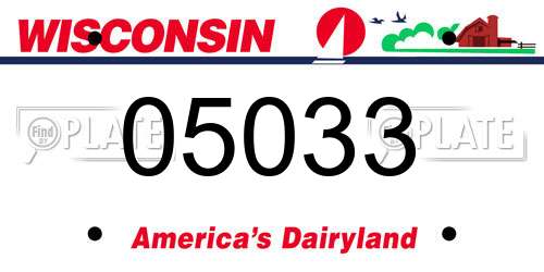 05033 Wisconsin License Plate