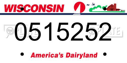 0515252 Wisconsin License Plate