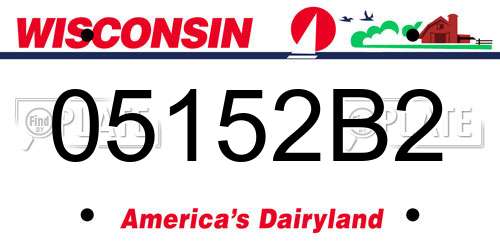 05152B2 Wisconsin License Plate