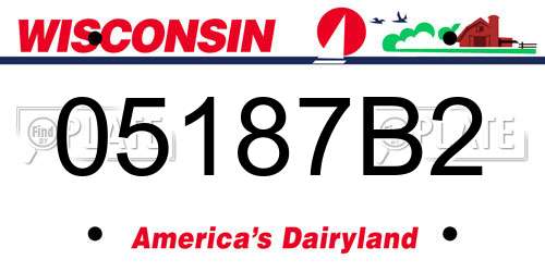 05187B2 Wisconsin License Plate