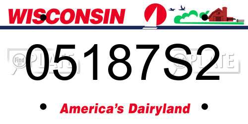 05187S2 Wisconsin License Plate