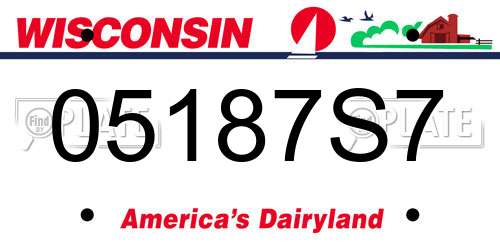 05187S7 Wisconsin License Plate