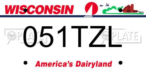 051TZL Wisconsin License Plate