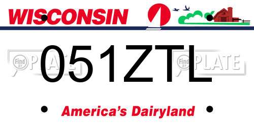 051ZTL Wisconsin License Plate