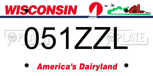 051ZZL Wisconsin License Plate