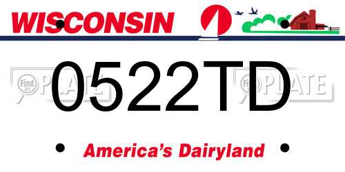 0522TD Wisconsin License Plate