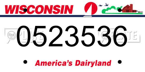 0523536 Wisconsin License Plate