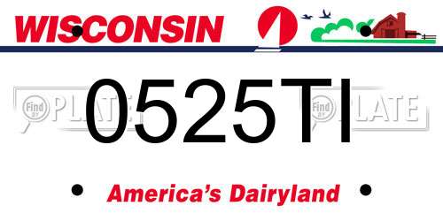 0525TI Wisconsin License Plate