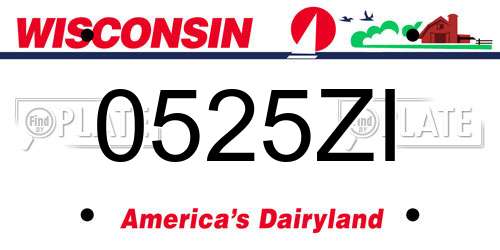 0525ZI Wisconsin License Plate