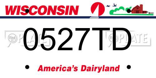 0527TD Wisconsin License Plate