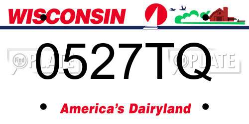 0527TQ Wisconsin License Plate