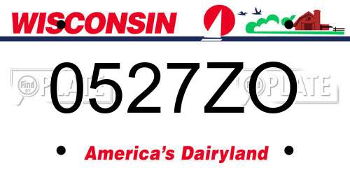 0527ZO Wisconsin License Plate