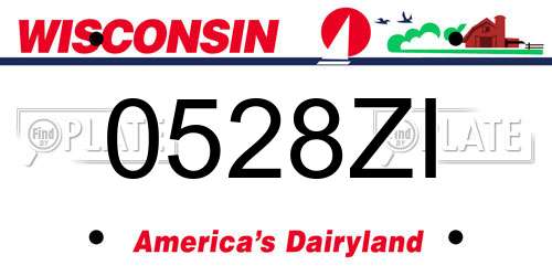 0528ZI Wisconsin License Plate