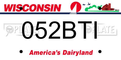 052BTI Wisconsin License Plate