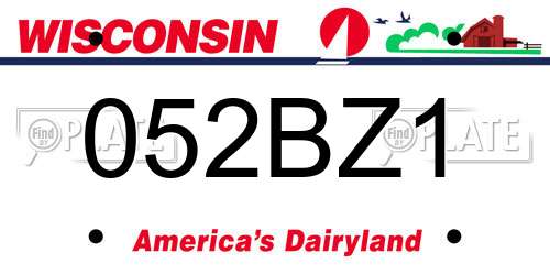052BZ1 Wisconsin License Plate