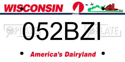 052BZI Wisconsin License Plate