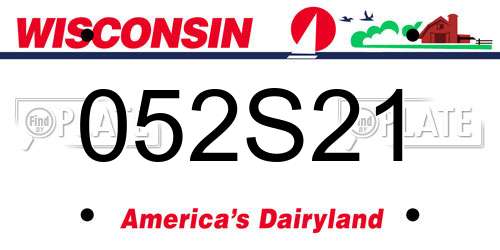 052S21 Wisconsin License Plate
