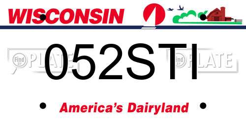 052STI Wisconsin License Plate
